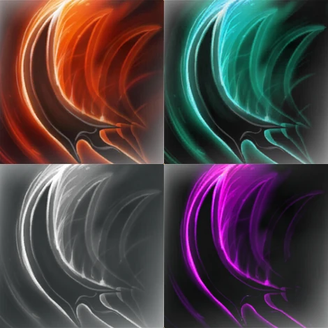 A sword icon in 4 different color variants