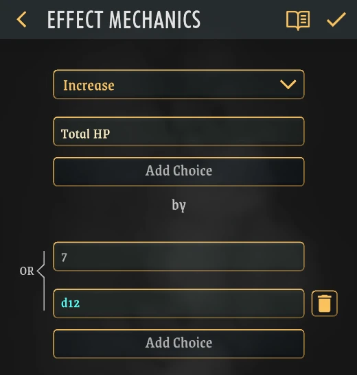 Effects - Choice of Amount