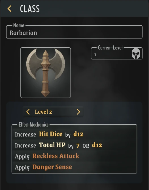 A Class offering a choice of Amount