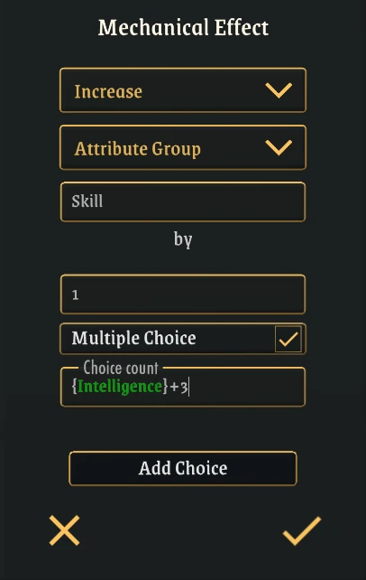 Effects - Multiplce choice